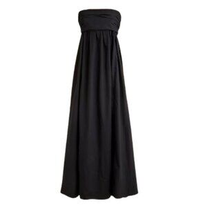 J. Crew Collection Elegant Black Evening Gown Floor Length Dramatic Large Bow‎